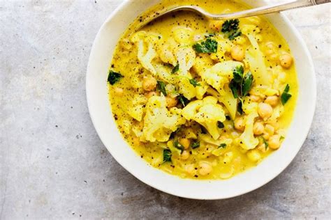 Golden Cauliflower Stew With Chickpeas Recipe Vegan Stew Vegan