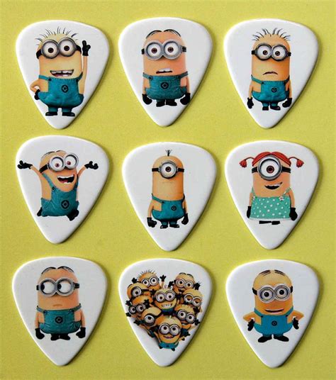Minion Despicable Me Guitar Picks Packet Of 9 Different Plectrums Ebay