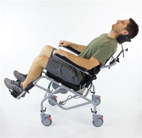 Professional Tilt In Space Reclining Showercommode Chair Padded