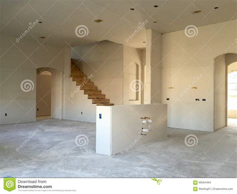 Interior Of A New House Under Construction Stock Photo Image Of