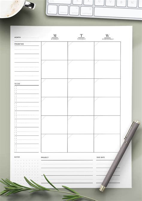 Free Printable Month Planner