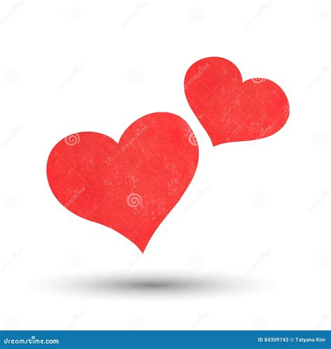 Watercolor Red Heart For Valentine S Day Vector Stock Vector
