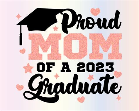 Proud Mom Of A 2023 Graduate Svg Files For Cricut Mom Class Etsy