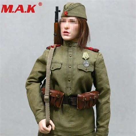 16 Scale Wwii Female Girl Woman Soviet Sniper Solider Clothing Set