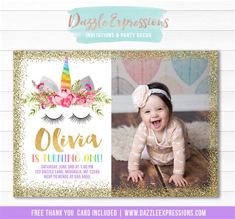 Then cut stencils and make invitations with unicorn shape and fold the card stock in half. Printable Unicorn Face and Gold Glitter Ticket Birthday ...