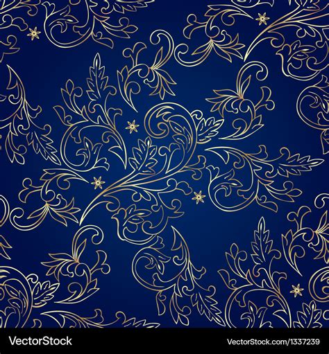 Floral Pattern Blue Background Blue Floral Background Vector Art
