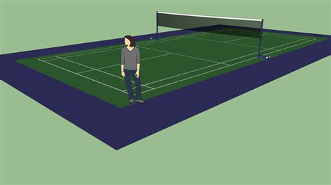 Third phase (badminton court size). Badminton Court | 3D Warehouse