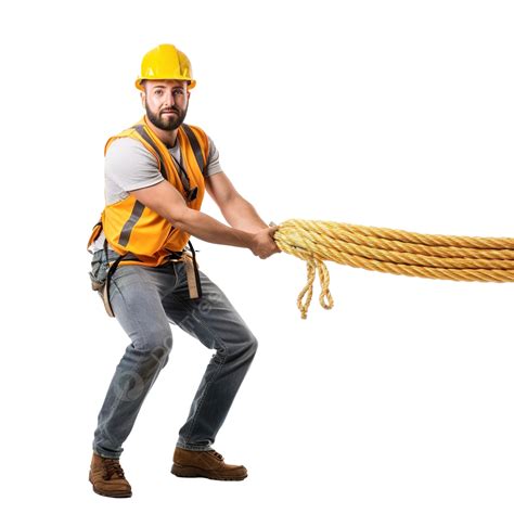 Construction Worker Pulling Rope Construction Pulling Rope Png