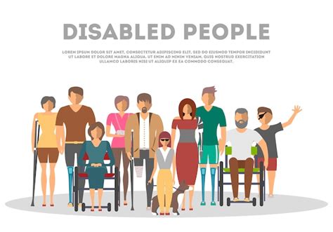 Premium Vector Disabled People Banner In Flat Style