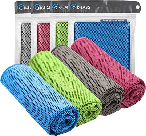 Qik Labs Cooling Towel 4 Pack Cooling Towels For Neck Cool Towel Ice