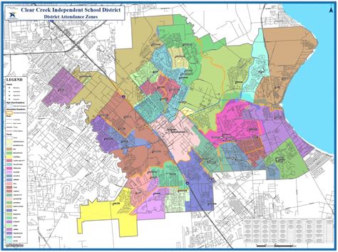 School Attendance Zones Clear Creek Texas School District Map By