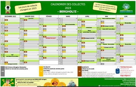 Calendrier Des Collectes 2023 Et Flyer Explicatif Mairie De Bergholtz