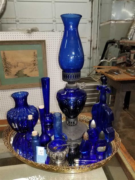 Lot Assorted Cobalt Blue Glass Vintage And Collectible Items 13 Pcs