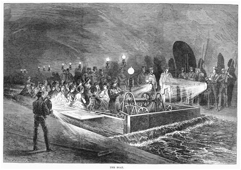 Paris Sewers 1869 Na Group Of Women Visitors Are Tranported On A Boat