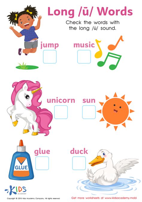 Long U Words Worksheet Free Reading Printable Pdf For Kids Answers