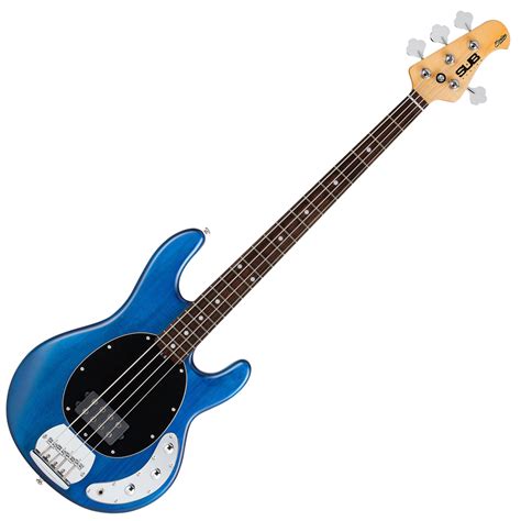 Sterling Sub Ray4 Bass Guitar Trans Blue Sterling Bass Guitars