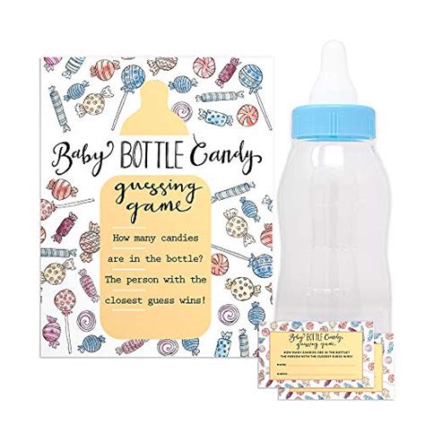 Baby Shower Candy Guessing Game With 30 Cards And 11 Large Baby Bottle
