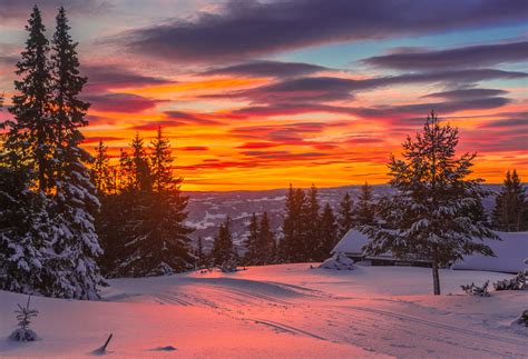 Beautiful Winter View And A Gorgeous Sky Winter Scenery Winter