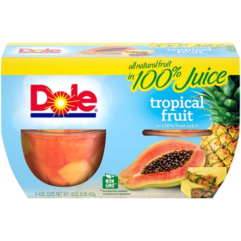 Save On Dole Fruit Bowls Tropical Fruit In 100 Juice 4 Ct Order