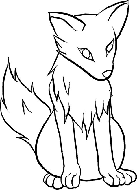 Easy Wolf Drawings Sketch Coloring Page