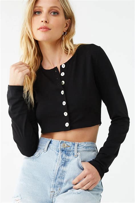 Button Front Crop Top Forever 21 Crop Tops Forever21 Tops Top Outfits Winter