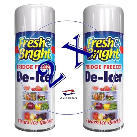 2 X Fridge Freezer De Icer Spray Defrost Ice Quickly Anti Bacterial