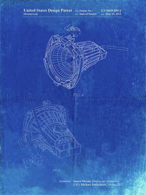 Pp536 Faded Blueprint Movie Set Lighting Poster Digital Art By Cole Borders
