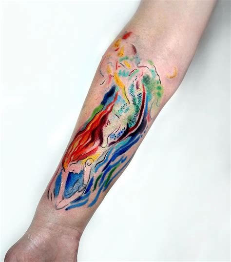 Mermaid tattoo designs are best feminine tattoos to express your love for the sea! Watercolor Mermaid Tattoo | Best Tattoo Ideas Gallery