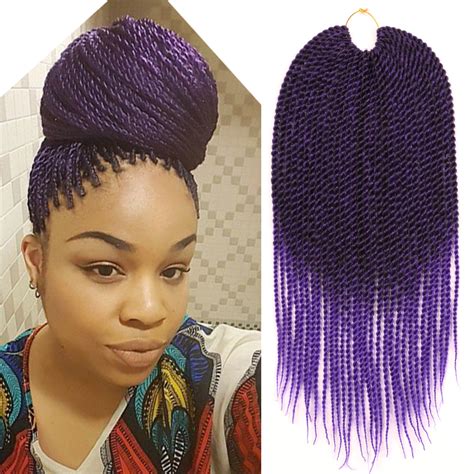 How i discovered braid hairstyles for curly hair. Ombre Purple Crochet Twist Braid Hair Extension Two Tone ...