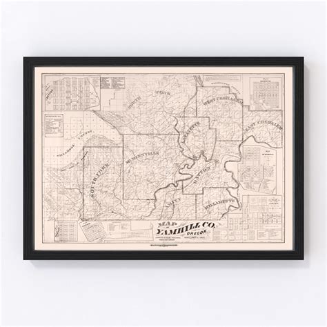 Vintage Map Of Yamhill County Oregon 1879 By Teds Vintage Art