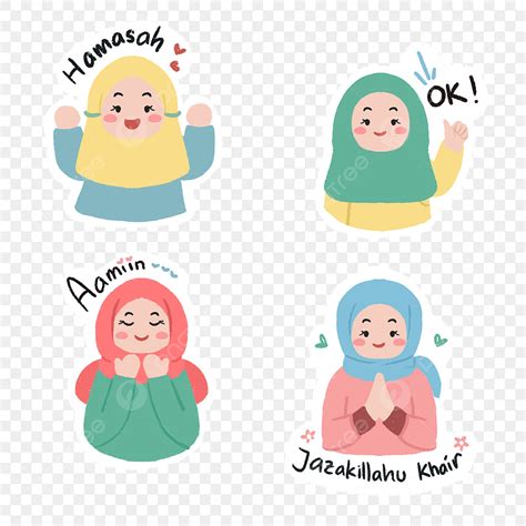 Islamic Greeting White Transparent Cute Hand Drawn Character Islamic