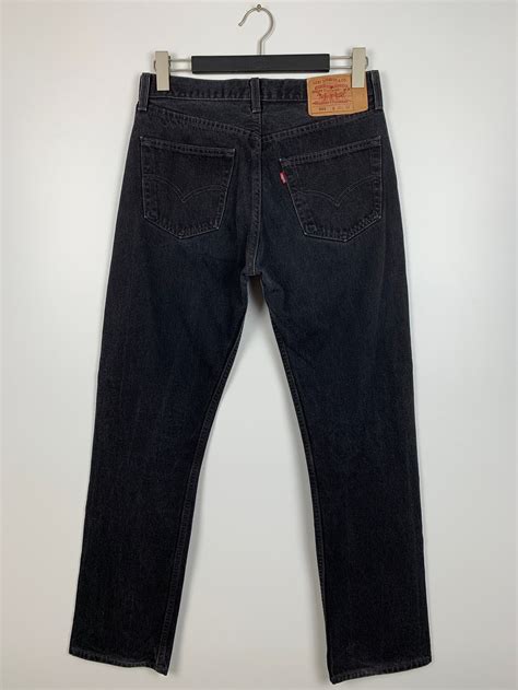 Mens Vintage Levis 501 Black Denim Regular Straight Jeans Etsy