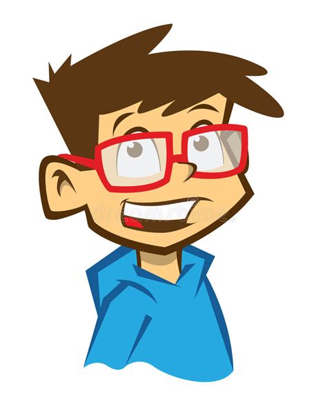 Cartoon Smiling Boy With Spectacles Stock Vector
