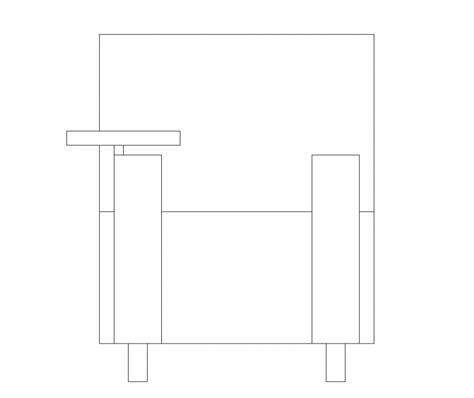 Detail College Sitting Chair Detail Elevation Layout 2d View Autocad