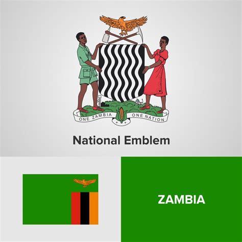 Premium Vector Zambia National Emblem And Flag