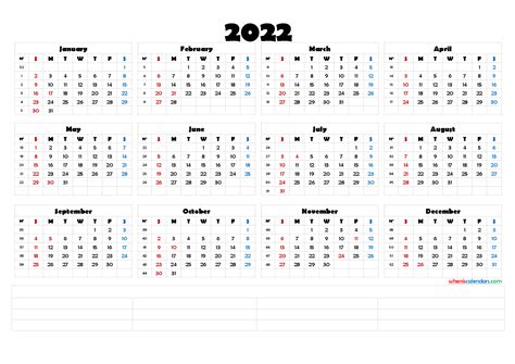 2022 Calendar With Week Numbers Printable Premium Templates