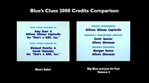 Blues Clues 2000 Vhs Credits Comparison Youtube