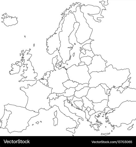 Blank Outline Map Europe Gretna Hildegaard