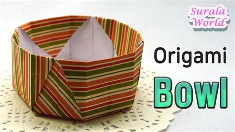 Origami Bowl Dish How To Fold A Paper Bowl Basket Tutorial Youtube