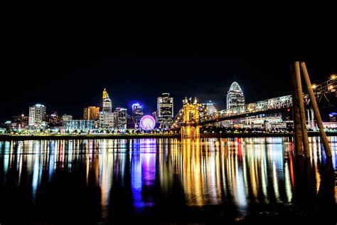 Cincinnati Ohio Skyline At Night Photograph By Bruce Morris Fine Art