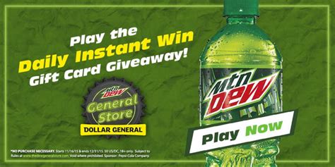 Enter Now Mountain Dew Sweepstakes At Dollar General The Coupon