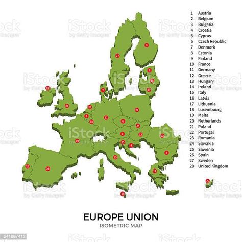 Isometrici Delleuropa Mappa Politica Dettagliata Illustrazione Vettoriale Immagini Vettoriali