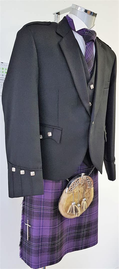 Passion Of Scotland Purple 8 Yard Kilt Full Highland Dress Package