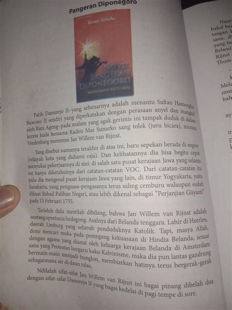 Analisis struktur novel sejarah Pangeran Diponegoro karya REMY SLADO..... - Brainly.co.id