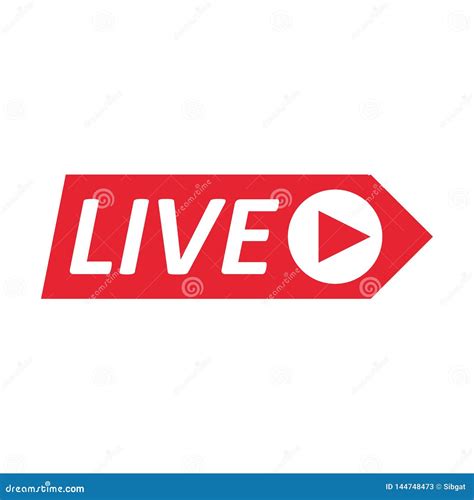 Sinal De Live Stream Emblema Logotipo Ilustração Do Vetor
