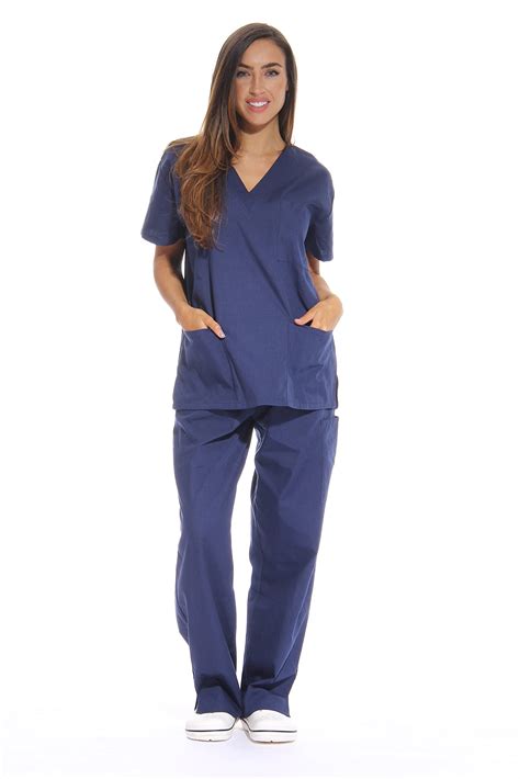 Just Love Womens Medical Scrubs Six Pocket Set With Comfortable V