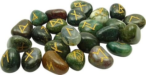 Harmonize Tumbled Blood Stone With Rune Alphabet Symbol