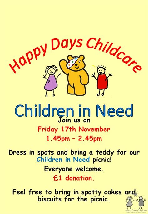 Children In Need Week Happy Days Childcare