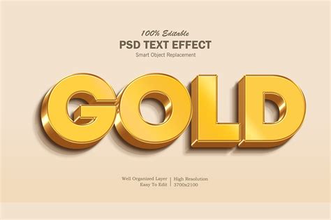 Gold Editable Psd Text Effect Gráfico Por Goldani412 · Creative Fabrica