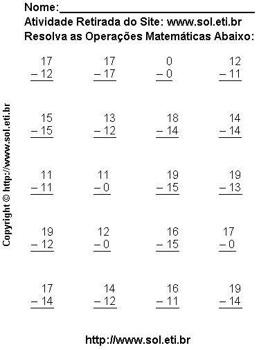 Atividades Prontas De Subtra O Continhas De Diminuir Aprender